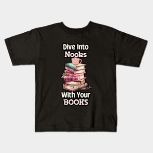 Books and Brews: Dive into Nooks Kids T-Shirt